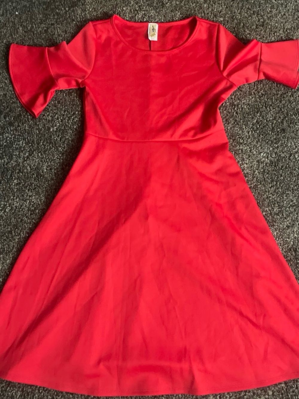 Stevie Hender Red Fit-and-Flare Midi Dress